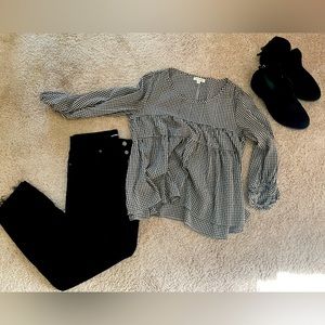 Black Gingham Top